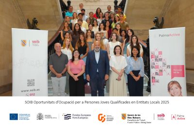 El programa SOIB Oportunitats d’Ocupació per a Persones Joves Qualificades en Entitats Locals 2025 ha brindat una oportunitat laboral a 22 joves per fer feina a l’Ajuntament de Palma