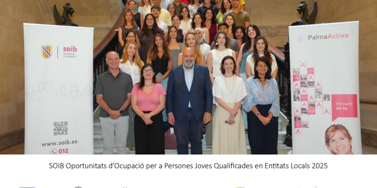 El programa SOIB Oportunitats d’Ocupació per a Persones Joves Qualificades en Entitats Locals 2025 ha brindat una oportunitat laboral a 22 joves per fer feina a l’Ajuntament de Palma